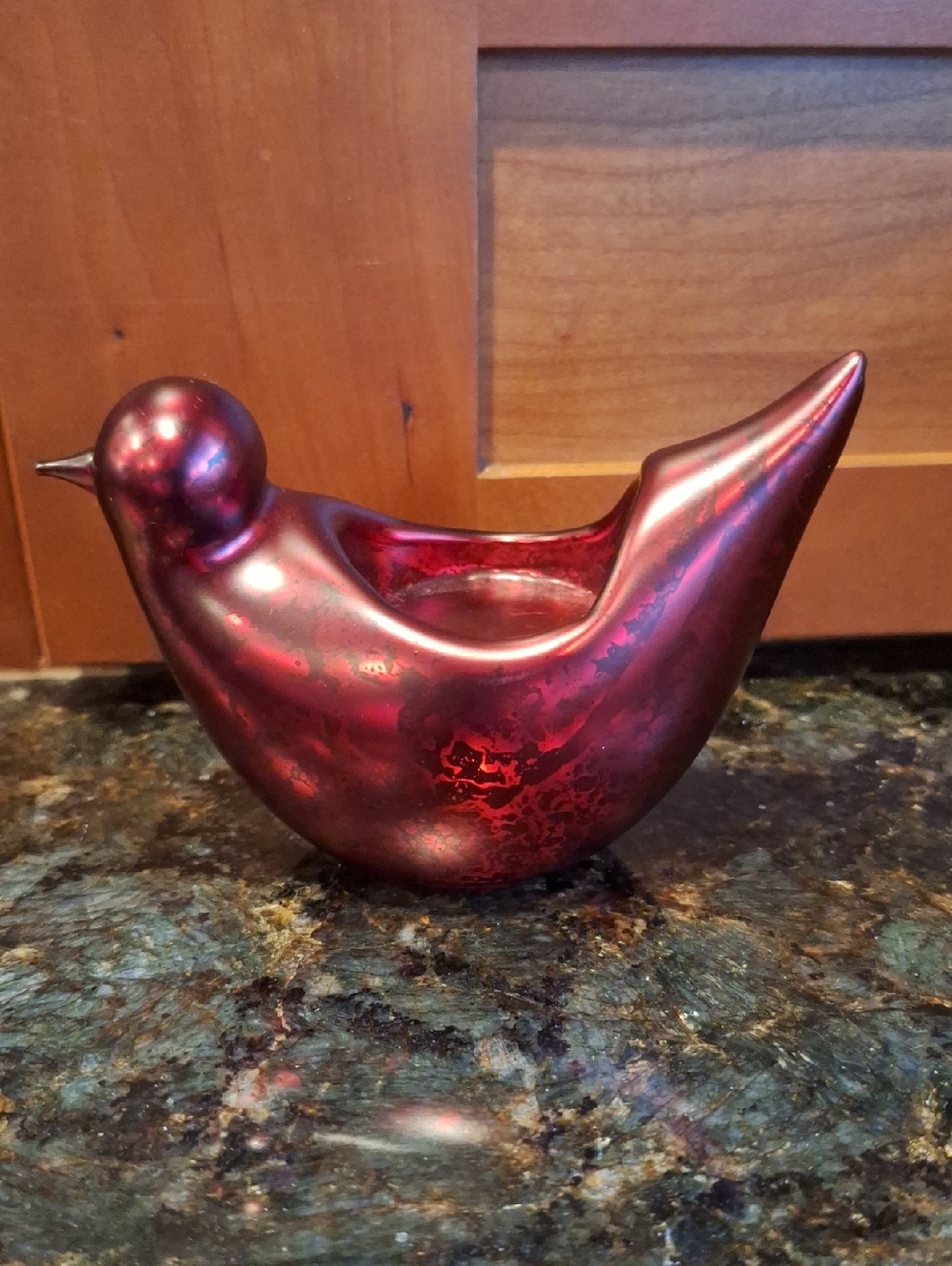 PartyLite Red Cardnial Metallic Bird Tealight Holderylite